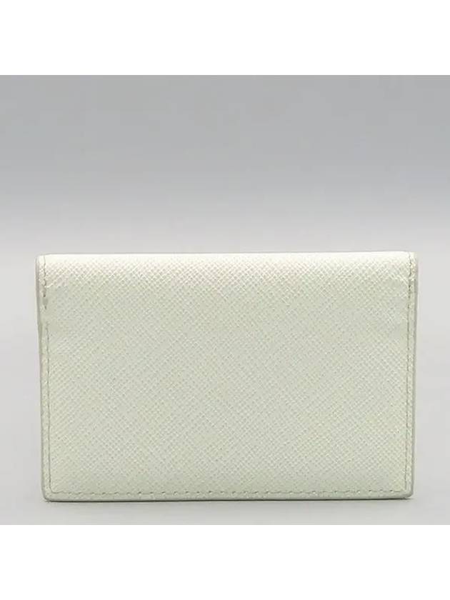 2MF028 QHH F0009 Saffiano White Leather Card Holder Wallet - PRADA - BALAAN 3