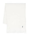 Pony Embroidery Fringed Scarf Cream - POLO RALPH LAUREN - BALAAN 2