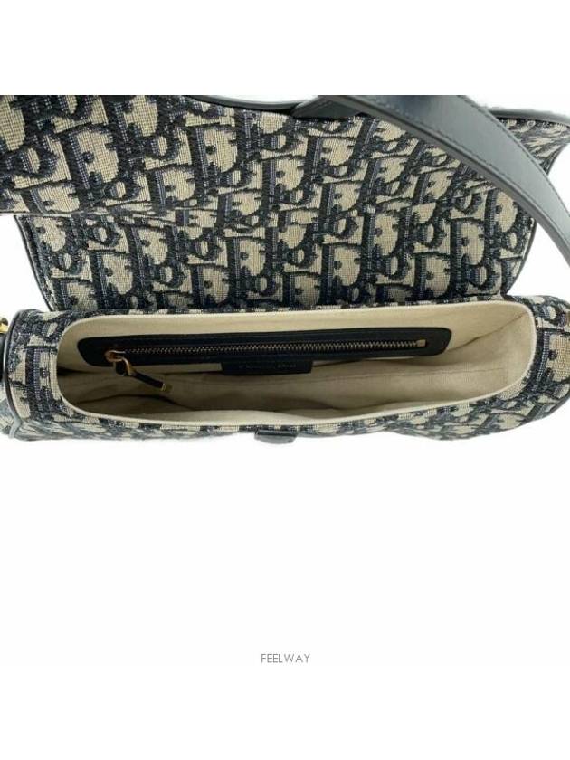 Saddle Oblique Jacquard Shoulder Bag Navy - DIOR - BALAAN 6