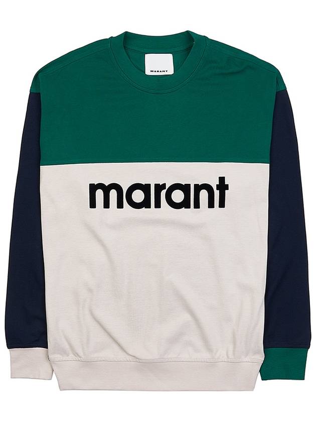 Afton Logo Cotton Sweatshirt Green - ISABEL MARANT - BALAAN 10