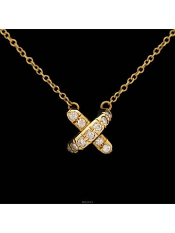 Daejeon Used Luxury Goods X Pendant 18K Yellow Gold Diamond Necklace - TIFFANY & CO. - BALAAN 1