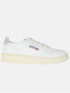 Medalist Leather Metal Silver Tab Low Top Sneakers White - AUTRY - BALAAN 3