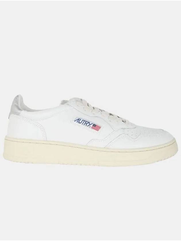 Medalist Leather Metal Silver Tab Low Top Sneakers White - AUTRY - BALAAN 2