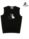 terrier point vest knit top black - BLACK&WHITE - BALAAN 2