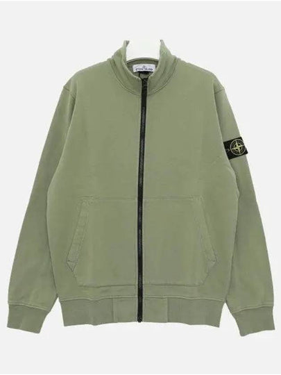 Wappen Patch Cotton Fleece Zip-up Jacket Khaki - STONE ISLAND - BALAAN 2