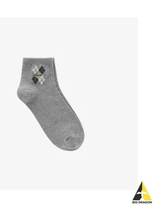 Men s Argyle Ankle Socks Melange Gray - LACOSTE - BALAAN 1