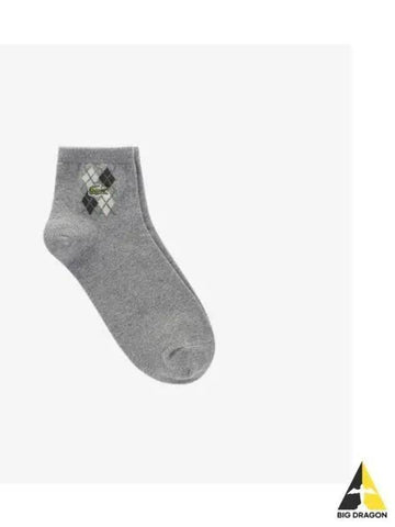 Men s Argyle Ankle Socks Melange Gray - LACOSTE - BALAAN 1