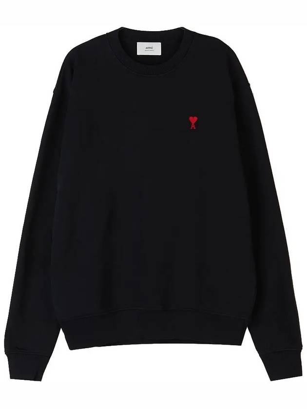 Small Heart Logo Sweatshirt Black - AMI - BALAAN 2