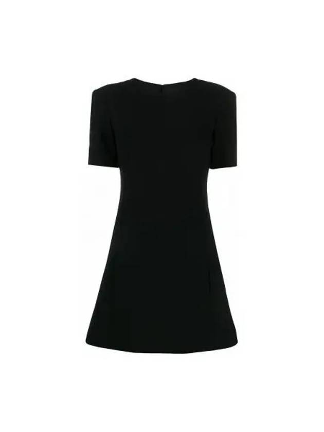 Double Sable Short Sleeve Short Dress Black - SAINT LAURENT - BALAAN 2