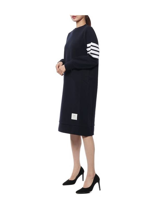 Classic Loopback 4-Bar Sweater Midi Dress Light Navy - THOM BROWNE - BALAAN 5