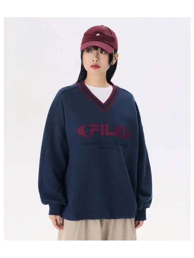 V neck logo sweatshirt FS2POG3151FIDO - FILA - BALAAN 1