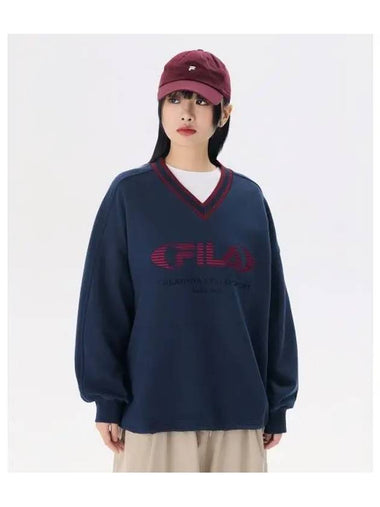 V neck logo sweatshirt FS2POG3151FIDO - FILA - BALAAN 1