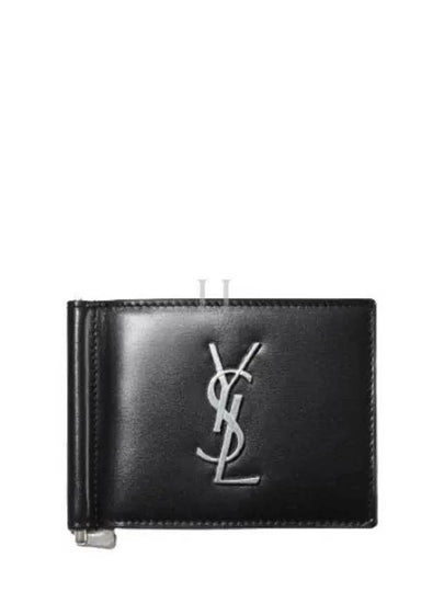 Monogram Money Clip Half Wallet Black - SAINT LAURENT - BALAAN 2