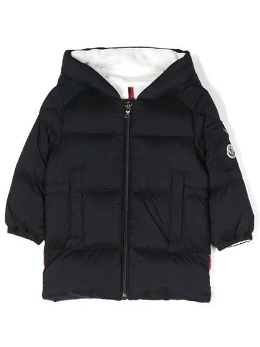 Moncler Baby MARAT Three Stripes Hooded Down Parka Navy - MONCLER - BALAAN 1