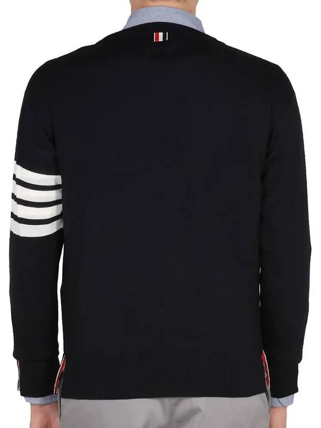 4 Bar Armband Classic Merino Wool Knit Top Navy - THOM BROWNE - BALAAN 4