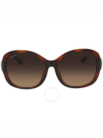 Eyewear Round Acetate Sunglasses Brown - SALVATORE FERRAGAMO - BALAAN 2