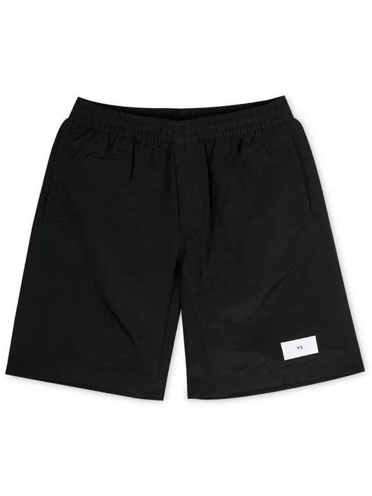 Men's Mid-Length Logo Label Swim Shorts Black - Y-3 - BALAAN 2