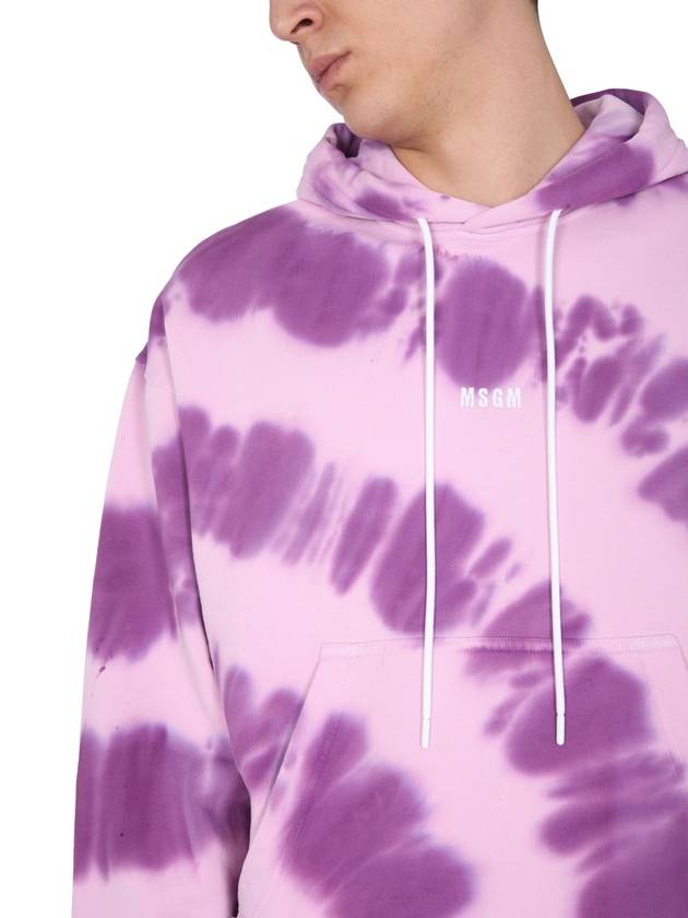 logo tie-dye hood lilac - MSGM - BALAAN 5