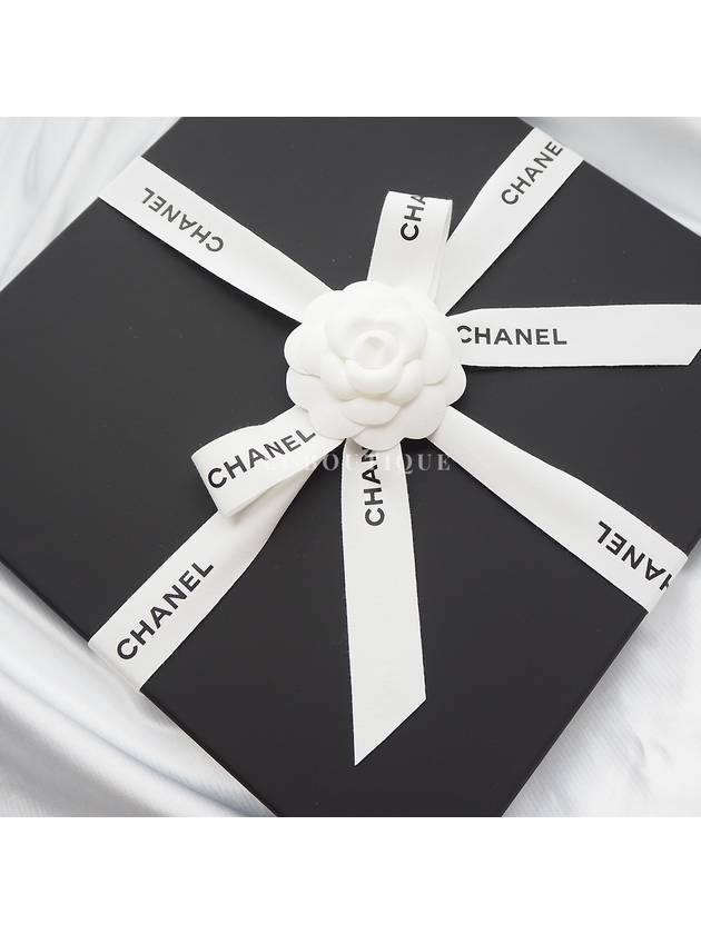 CC Logo Muffler Cashmere Silk Scarf Black White - CHANEL - BALAAN 3