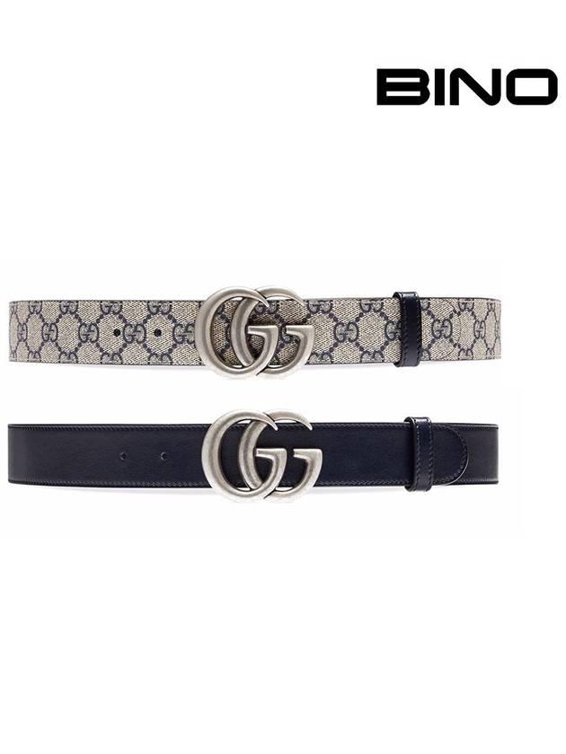 GG Marmont Reversible Leather Belt Beige - GUCCI - BALAAN 2