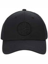 Stone Island Signature Compass Waffen Logo Embro Cotton Baseball Cap Black - STONE ISLAND - BALAAN 1