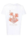 Men's Zafferh Printed Cotton Short Sleeve T-Shirt White - ISABEL MARANT - BALAAN 2