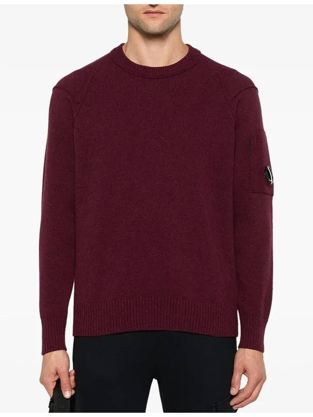 Lambswool GRS Crew Neck Knit Top Potent Purple - CP COMPANY - BALAAN 3