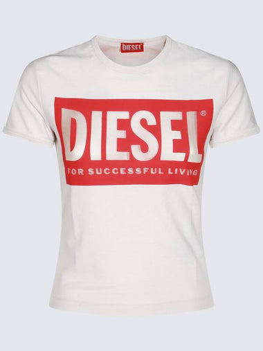 Diesel White Cotton T-Shirt - DIESEL - BALAAN 1