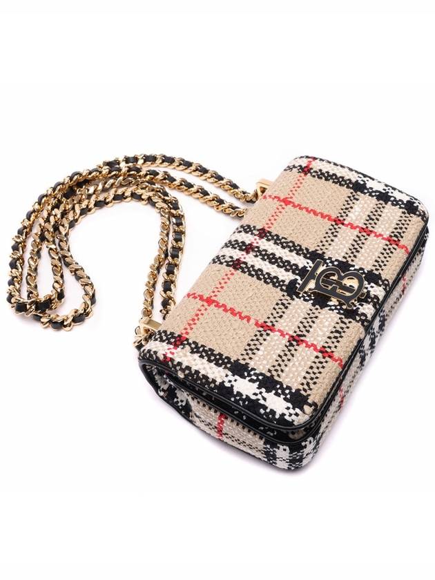 TB Logo Check Bouclé Mini Lola Cross Bag Beige - BURBERRY - BALAAN 6