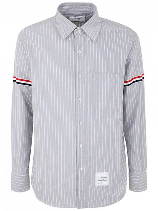 Oxford Armband Stripe Cotton Long Sleeve Shirt Blue - THOM BROWNE - BALAAN 2