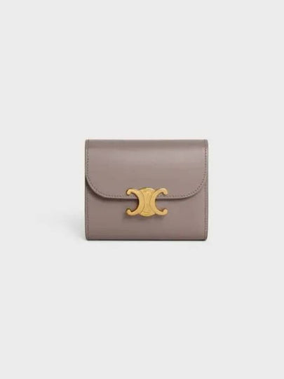 Triomphe Small Shiny Calfskin Half Wallet Acid Brown - CELINE - BALAAN 2