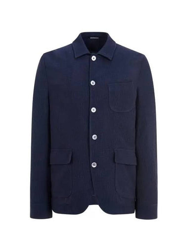 Men s Easy Crepe Shirt Jacket Navy 271733 - EMPORIO ARMANI - BALAAN 1