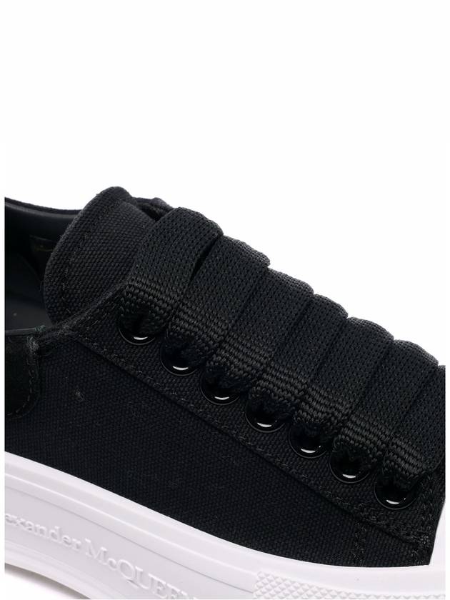 Deck Lace Up Plimsol Low Top Sneakers Black - ALEXANDER MCQUEEN - BALAAN 7