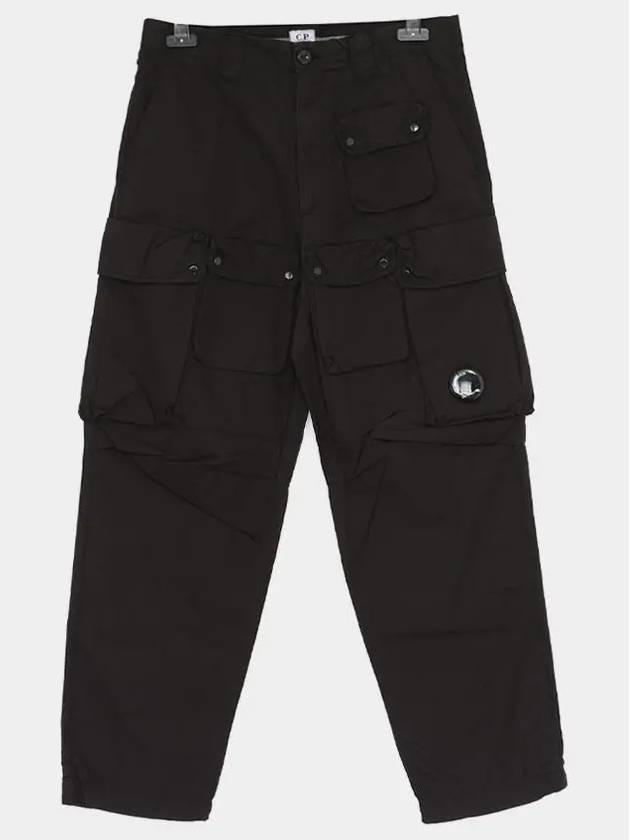 Rip-Stop Loose Utility Cargo Straight Pants Black - CP COMPANY - BALAAN 3