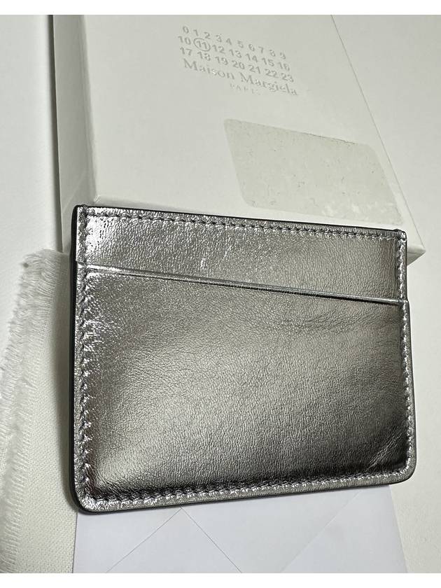 Women s Stitched Metallic Silver Card Wallet SA1VX0001 P5390 T9002 - MAISON MARGIELA - BALAAN 4