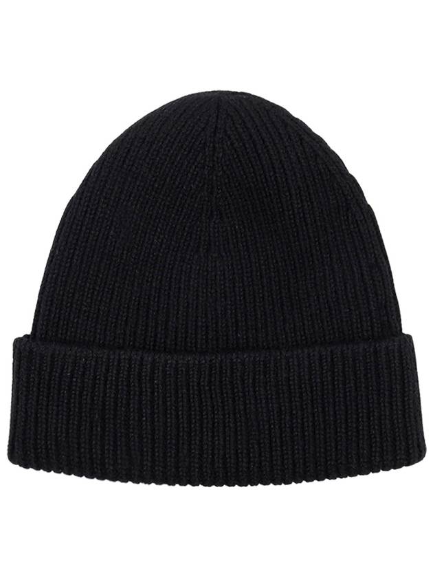 Embroidered Ribbed Cashmere Beanie Black - BURBERRY - BALAAN 3