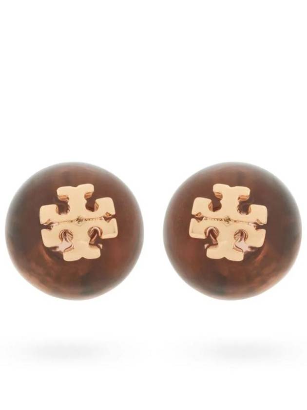 Logo resin stud earrings 160230650 - TORY BURCH - BALAAN 1