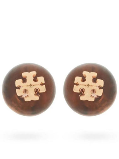 Logo resin stud earrings 160230650 - TORY BURCH - BALAAN 1