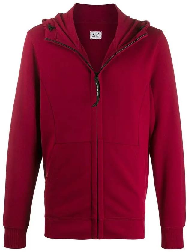 Diagonal Fleece Zip-Up Hoodie Red - CP COMPANY - BALAAN 3