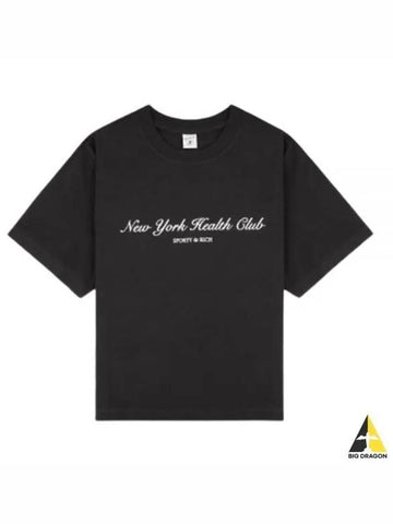 NEWYORK HEALTH CLUB T SHIRT FADED BLACKwhite TS872 New York gym print - SPORTY & RICH - BALAAN 1