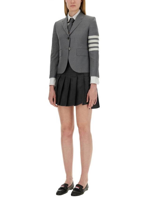 RMB Wool Mini Pleated Skirt Dark Grey - THOM BROWNE - BALAAN 3