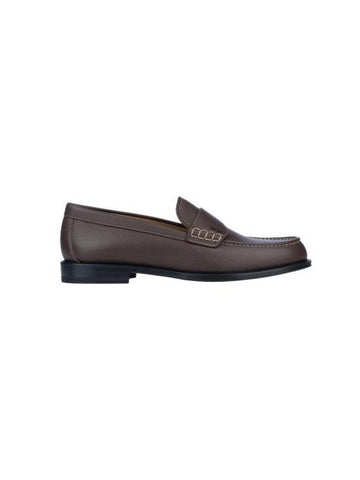 Granville Grained Calfskin Loafers Dark Brown - DIOR - BALAAN 1