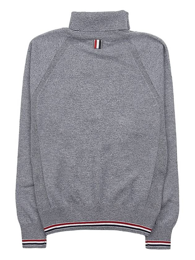 Striped Detail Cashmere Turtleneck Grey - THOM BROWNE - BALAAN 3