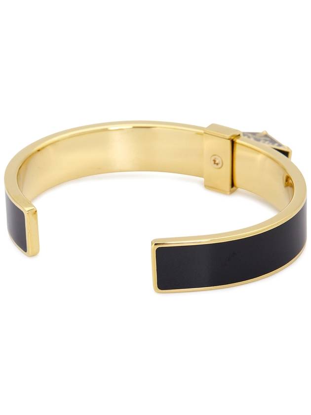 Triangle Logo Plaque Metal Bracelet Black Gold - PRADA - BALAAN 5