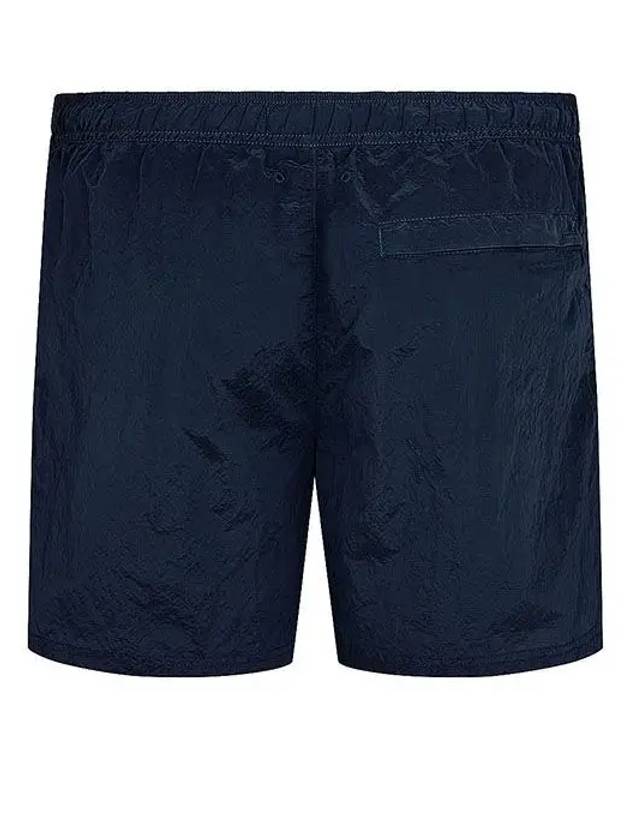 garment-dyed nylon metal logo swim shorts Avio blue - STONE ISLAND - BALAAN.