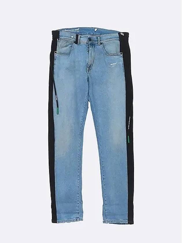 OMYA025R19C32021 Men s light blue denim with back patch detail 34 - OFF WHITE - BALAAN 1