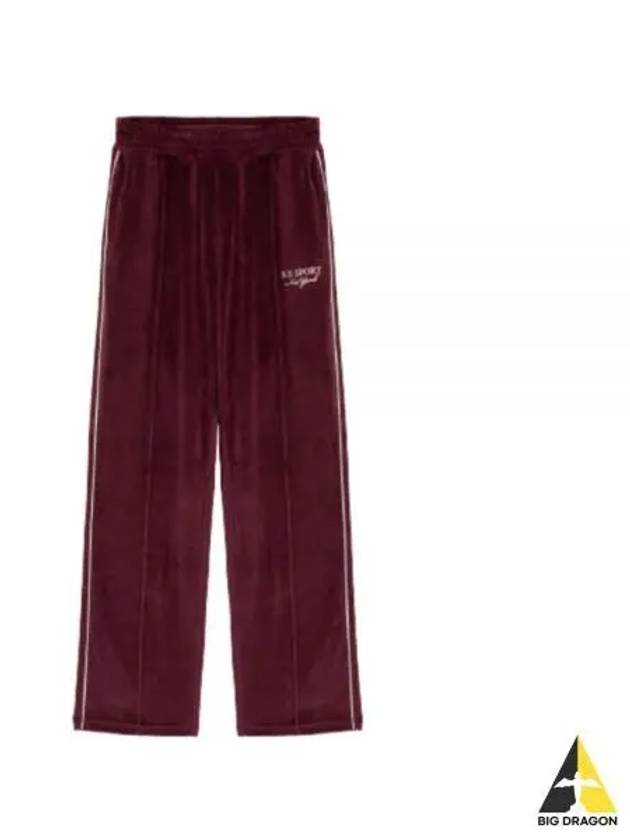 SR SPORT VELOUR TRACK PANTS MERLOT SW751 Sports velor - SPORTY & RICH - BALAAN 1