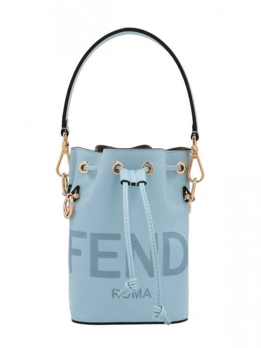 Roma Mon Tresor Leather Small Bucket Bag Light Blue - FENDI - BALAAN 1