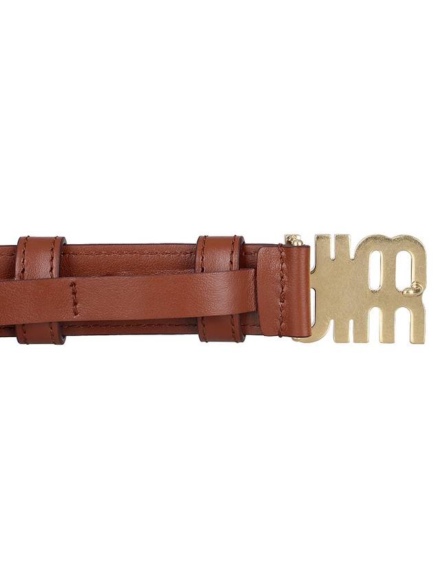 Logo Buckle Leather Belt Tobacco - MIU MIU - BALAAN 7