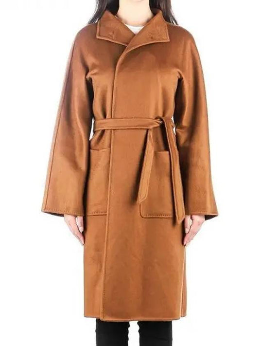 Lilia High Neck Cashmere Single Coat Brown - MAX MARA - BALAAN 2